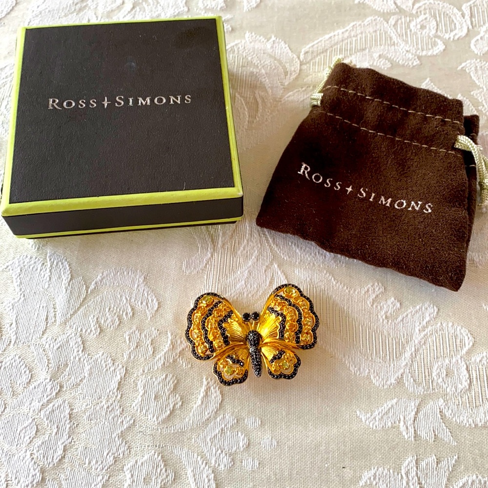 Ross Simons Black Spinel Butterfly brooch